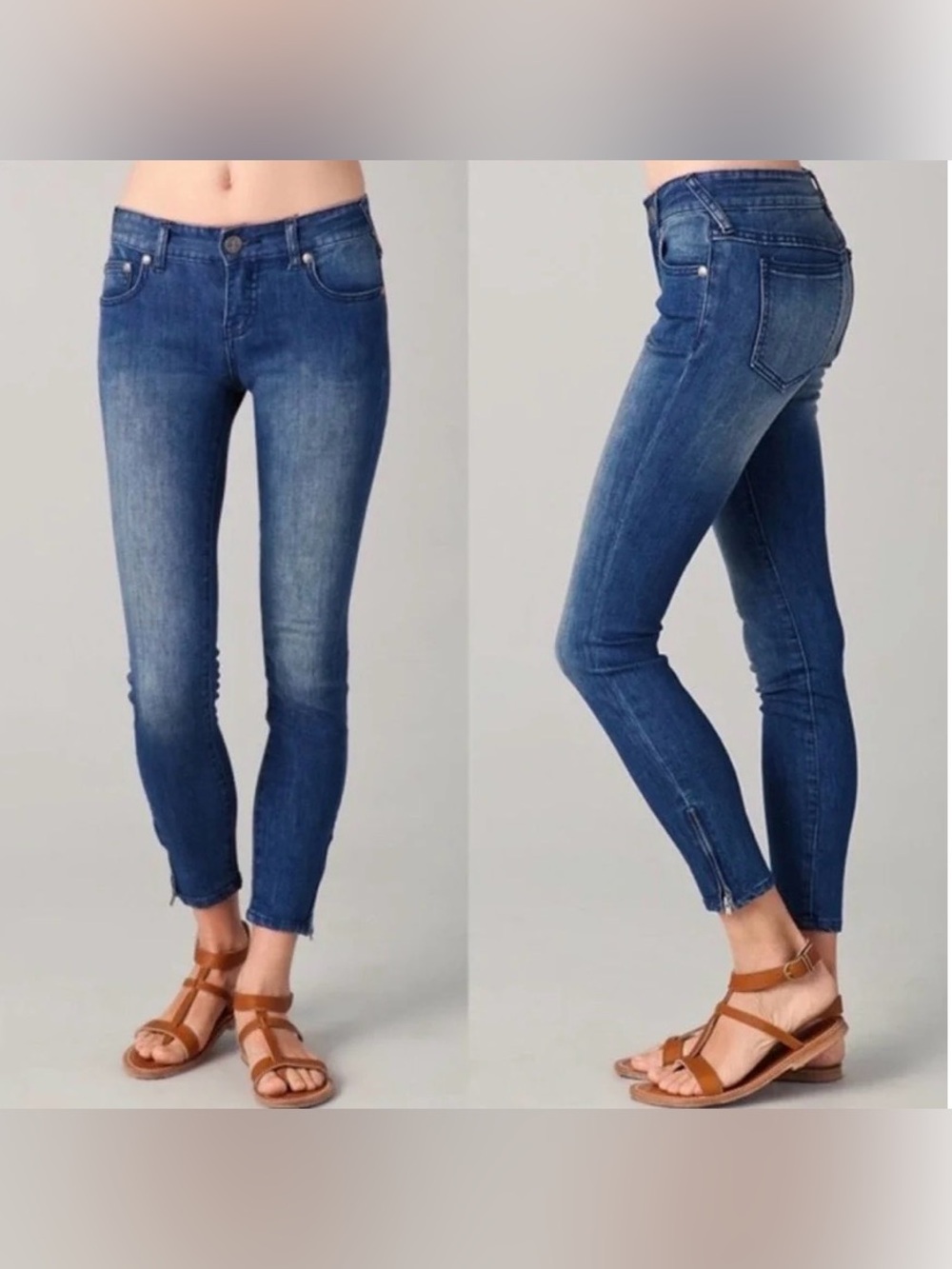 Free People Women’s Skinny Jeans With Ankle Zipper Size 27